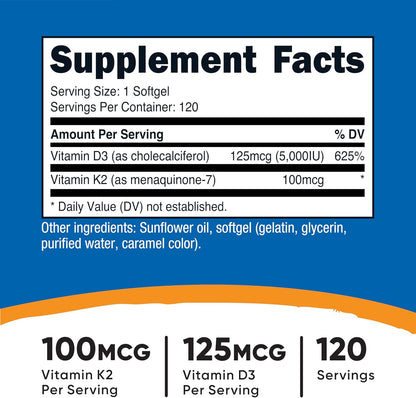 Nutricost Vitamin D3 + K2