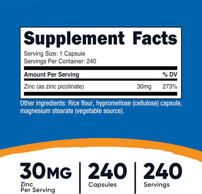 Nutricost Zinc Picolinate 30mg
